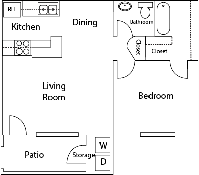 Floor Plan B at Cypress Creek Crossing Apartment Homes in Houston, Texas, TX